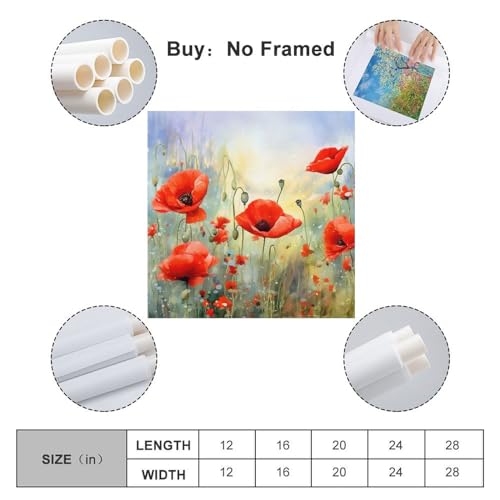 Affiches murales tulipes rouges format carré 50x50 sur toile