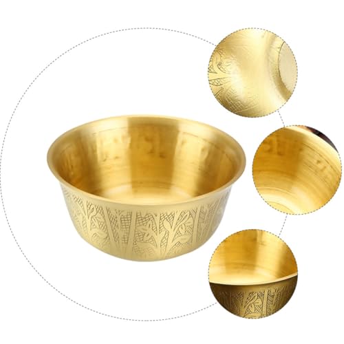 Cuenco de cobre dorado seguro para alimentos y ofrendas en el hogar 4