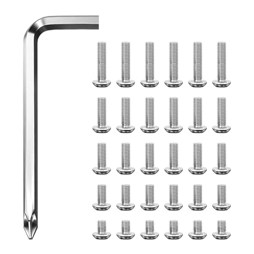 NIUQIGE 30 piezas con llave - Adaptador de Tornillo de 1/4 de pulgada para Accesorios de Cámara - Ideal para Rig, Jaula y Placa Base - Pequeño y Duradero