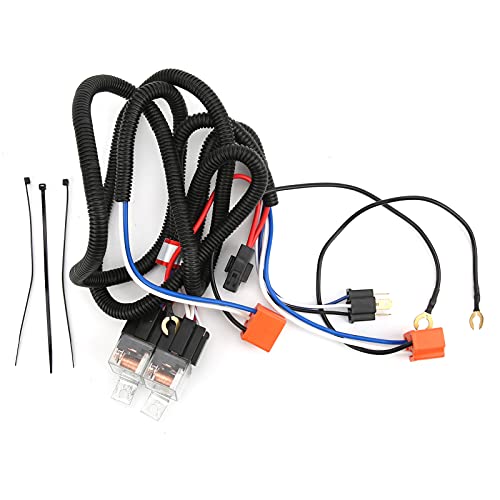 Headlight Relay Wiring Harness Kit Brightener, 12VDC, High Heat, Easy to Install for Car, PE Material, Specifications for Independent Design, with
