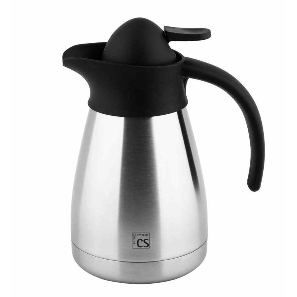 CS Kochsysteme Cottbus - Caraffa Termica in Acciaio Inox con Doppio Isolamento, Acciaio Inox, Argento/Nero, 0,5 Litri