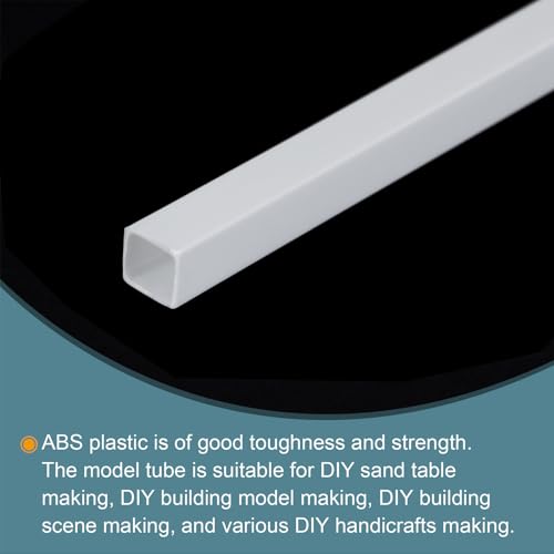 Image of MECCANIXITY 20pcs 20 inch Plastic Model Tube ABS Solid Square Bar 0.24 inchx0.24 inch White Easy Processing for Architectural Model Making DIY