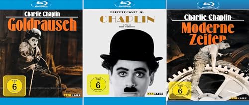 Goldrausch + Moderne Zeiten + Chaplin (by Charlie Chaplin, Robert Downey JR.) [3-Blu-ray]