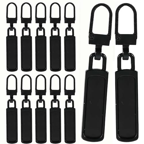Curseurs Fermetures Eclair Clipsables 12 Pièces Miaherry Fermetures Eclair Durables - zip fermeture eclair Kit Réparation Fermeture Eclair pour Vestes Manteaux Valises Jupes Robes
