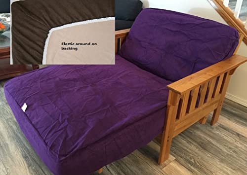 Octorose Purple Easy Fit Fitted Futon Cover | Bonded Micro-Suede Slipcover | Sofa And Day Bed Elastic Mattress Cover | Machine-Washable No-Slip Couch Protector | Fits Twin-Sized Bed (39X75) #TOP23