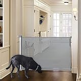 GRAN EXTENSIÓN – Esta barrera se puede extender hasta 110 cm y se puede usar para asegurar puertas, pasillos y escaleras. Si se monta en la parte superior de una escalera, la barrera debe instalarse al menos a 20 cm del primer escalón.