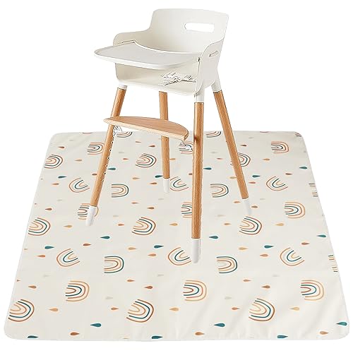 EUEOSTEN Tapis de chaise de salle à manger pour bébé - Antidérapant - Tapis de sol pour bébé - Imperméable - Portable - Pour chaise haute - Réutilisable - Pour bébé