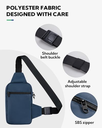 WATERFLY Torba na ramię Crossbody Kieszonkowa Torba na ramię: Torba Sling Bag Męska Mała Torba Crossover Crossbag na Ramię Męska Torba na Brzuch Telefon Sport Wędrówki