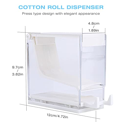 Faruijie Dental Cotton Roll Dispenser Holder Organizer Hygienic Cotton Roll Divider Professional Clinic Home Use Transparent Press Type #TOP5
