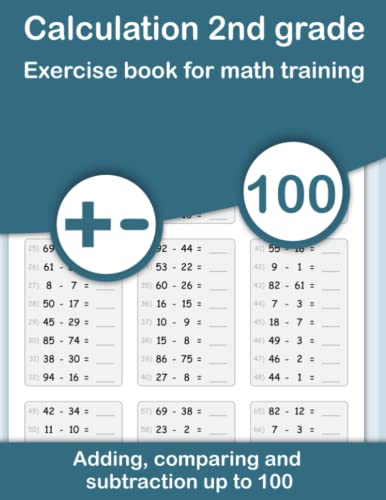 Calculation 2Nd Grade. Exercise Book For Math Training. Adding, Comparing And Subtraction Up To 100: Deepen Math From The Beginning. Calculate Plus An