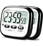 AyayaBoss 2-Pack Magnetic Kitchen Timers for Cooking, Digital Stop Watch Countdown Timer for Kids, Teachers, Classroom, Office, Exercise - Battery Included