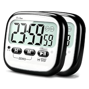 AyayaBoss 2-Pack Magnetic Kitchen Timers for Cooking, Digital Stop Watch Countdown Timer for Kids, Teachers, Classroom, Office, Exercise – Battery Included