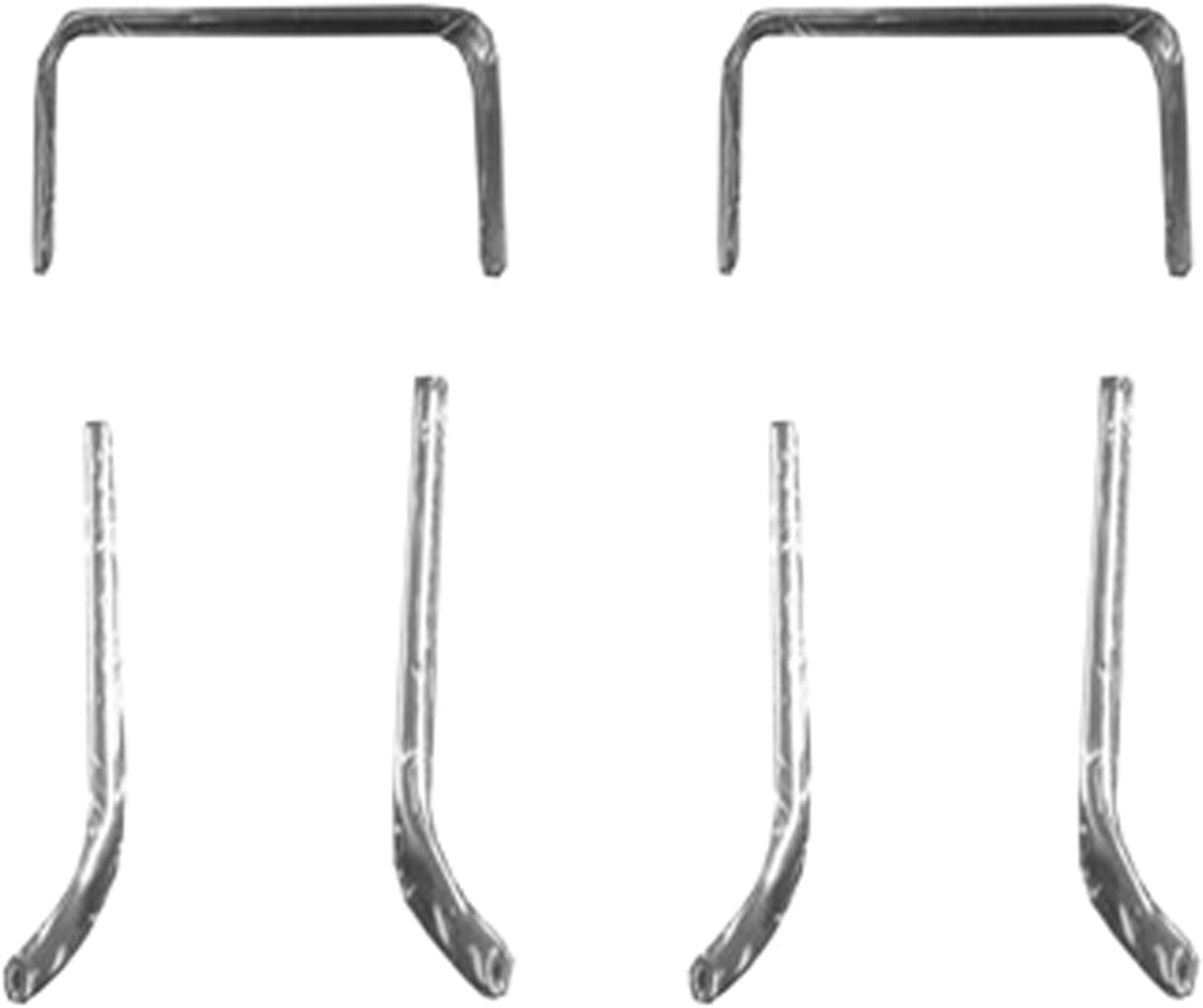 6-Piece Chrome Curved Type Bucket Seat Frame Moulding Set | Interior Trim Decoration Kit | Classic Seat Accent Hardware - Compatible with 1962-1965 Chevrolet Belair | Biscayne | Impala