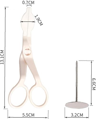 Miniatura 3 de 2 herramientas compactas para decoración de pasteles: tijeras de flores y juego de uñas de flores para tartas, acero inoxidable plateado y plástico,