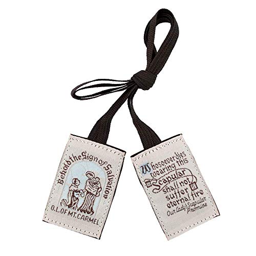 VILLAGE GIFT IMPORTERS Genuine Homemade Scapulars | 100% Real Wool | 6 Styles | Made in The USA | Durable and Beautiful Quality | Christian Jewelry (Slim Brown - No Medals (Brown Cords))