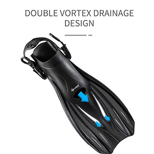 Snorkel Fins, Diving Fins Swim Fins Short Swim Flippers For Training Adjustable Buckles Open Heel Scuba Diving Fins Travel Size For Men Women Kids Adult #TOP7