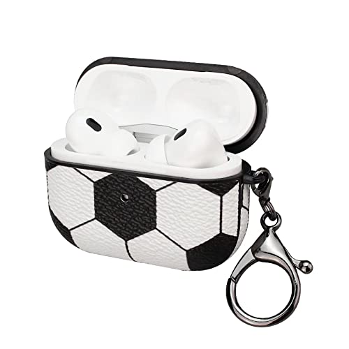 KAMPETACE Case for AirPods pro 2, Full Protective Durable Soccer Case for Apple AirPods pro 2 Charging,Case Cover with Keychain