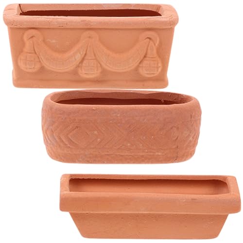 COLLBATH Set da 3 Mini Vasi da Vivaio in Ceramica Rossa Vasi da Piantare Compatti e Resistenti per Piante Grasse per Balcone Ufficio e Giardino