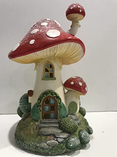 Champignon en résine illuminé h 27 cm ambiance féerique - 2