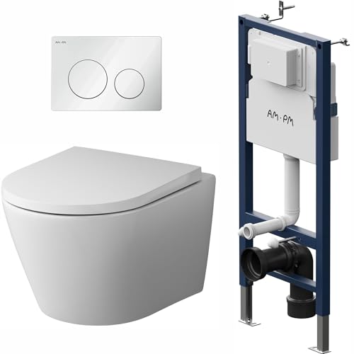 Komplettes Set - Vorwandelement inkl. Betätigungsplatte II90101 + Hänge-WC Flash CNA1700SC...