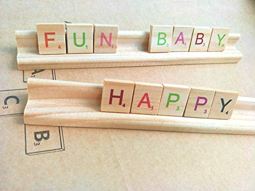 Abbaoww 600 Pcs Wood Colorful Scrabble Tiles Letter Tiles Wood Pieces for Crafts, Pendants, Spelling and Scrapbook - Thumbnail 4
