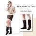 katliu Women's Slouchy Mid Calf Boots Zip up Flat Boots Faux Suede Brown 7.5