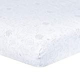 Just Born Boys and Girls Newborn Infant Baby Toddler Nursery 100% Cotton Fitted Bedding Crib Sheet, White/Grey Sail, One Size