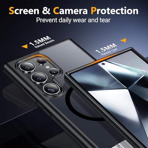 Image of SPIDERCASE Magnetic for Samsung Galaxy S24 Ultra Case, [3 Stand Ways][ Military Grade Drop Protection] with Invisible Stand Shockproof Slim Case for S24 Ultra 5G,Black