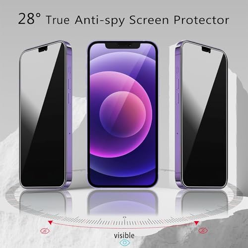 Image of 2 Pack 360 Degree Privacy Tempered Glass for iPhone 12 /iPhone 12 Pro - Anti-Spy, Anti-Scratch, 6.1-Inch Screen Protector
