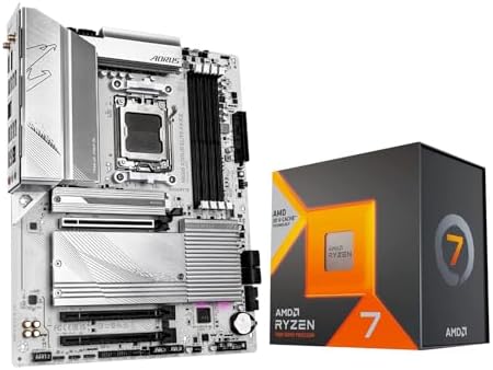 AMD 7800X3D Processor with GIGABYTE B650 AORUS Elite AX ICE Motherboard