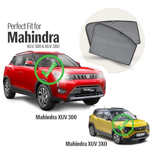 Image of Autofact Car Sunshades for Mahindra XUV 300, UV Protection, Useful Car Accessories, Custom fit Sun Shades for Side Windows, Set of 4