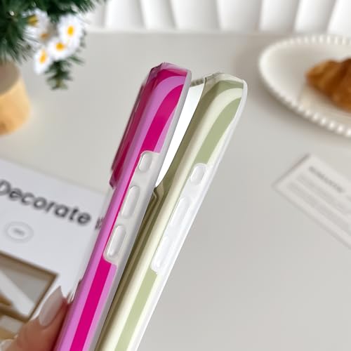 Yeddabox for iPhone 17 Pro Max Case Cute Striped Phone Case Soft TPU Slim Shockproof Phone Cover for Women Girls, Hot Pink by Yeddabox - Used condition - Image 4