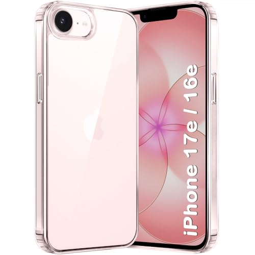 Image of TheGiftKart for iPhone 16e / iPhone 17e Case, Clear Hard Back Cover, Ultra-Hybrid Shockproof Back Cover Case with Camera & Screen Protection (PC & TPU, Transparent)