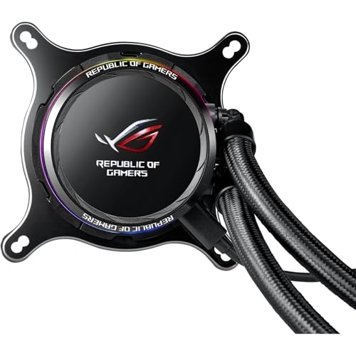 Asus ROG RYUO 240 RGB AIO Liquid CPU Kühler 240 mm Radiator Dual 120 mm 4-Pin PWM Lüfter mit OLED-Panel & Lüftersteuerung 4,5 cm – Ansicht 2
