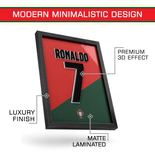 Image of CodersParadise No. 7 Football Inspired 3D Wall Art Frame, Sports Fan Decor, Layered Wall Hanging for Bedroom, Gaming Room, Living Room & Home Decoration