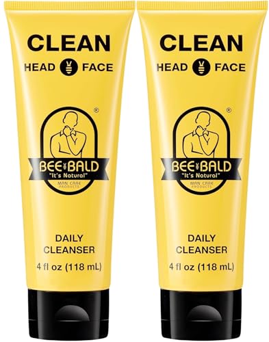 Bee Bald CLEAN - Daily Cleanser for Face and Head - Premium Facial Cleanser for Men and Women,...