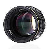 Objectif Kamlan 50 mm f1.1, 12 lames d'ouverture circulaire, 5 groupes de 5 éléments, en utilisant du verre optique multicouche pour garantir une faible distorsion de l'image, une excellente clarté et un contraste excellents.