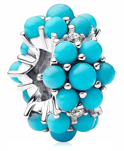 MSPOVOF Turquoise-colored Ocean Charms Bead for Bracelets and Necklaces 925 Sterling Silver For Women Jewelry Present
