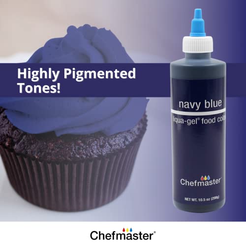 Chefmaster Navy Blue Liqua-Gel® Food Coloring | Vibrant Color | Professional-Grade Dye For Icing, Frosting, Fondant | Baking & Decorating | Fade-Resistant | Easy-To-Use | Made In Usa | 10.5 Oz #TOP1