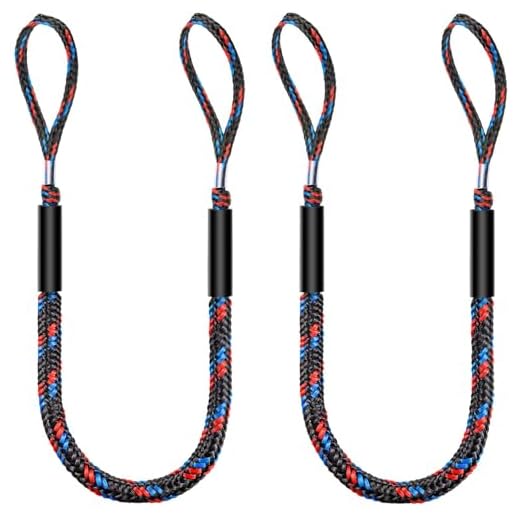 Botepon Boat Bungee Dock Lines, Mooring Lines, Boating Gifts for Men, Boat Accessories, Pontoon Accessories, Perfect for Bass Boat, Jet Ski (4 Feet)