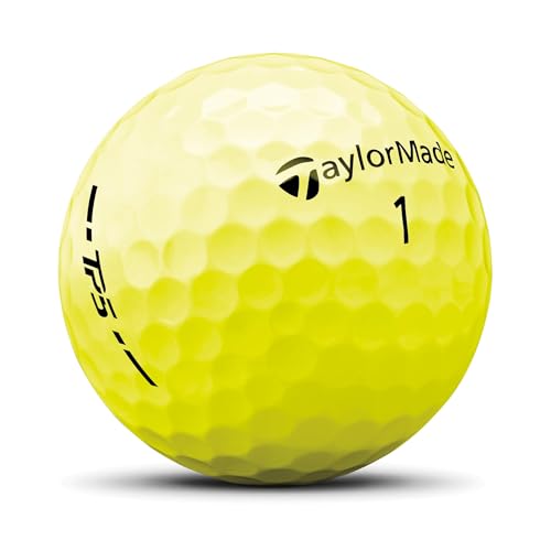 TaylorMade Golf Bolas de golfe 2024 TP5 amarelas uma dúzia