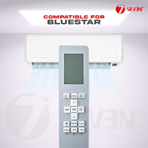 Image of 7SEVEN Compatible of Blue Star Ac Remote Original RG10Y1(F) /BGEF RG10A /BGEFU1 RG10A10B2S /BGEF RG10A2B2S /BGEFU1 RG10A2B2S /BGCEF Model 257 Ensure to Match with Genuine Remotes Replicate Exactly