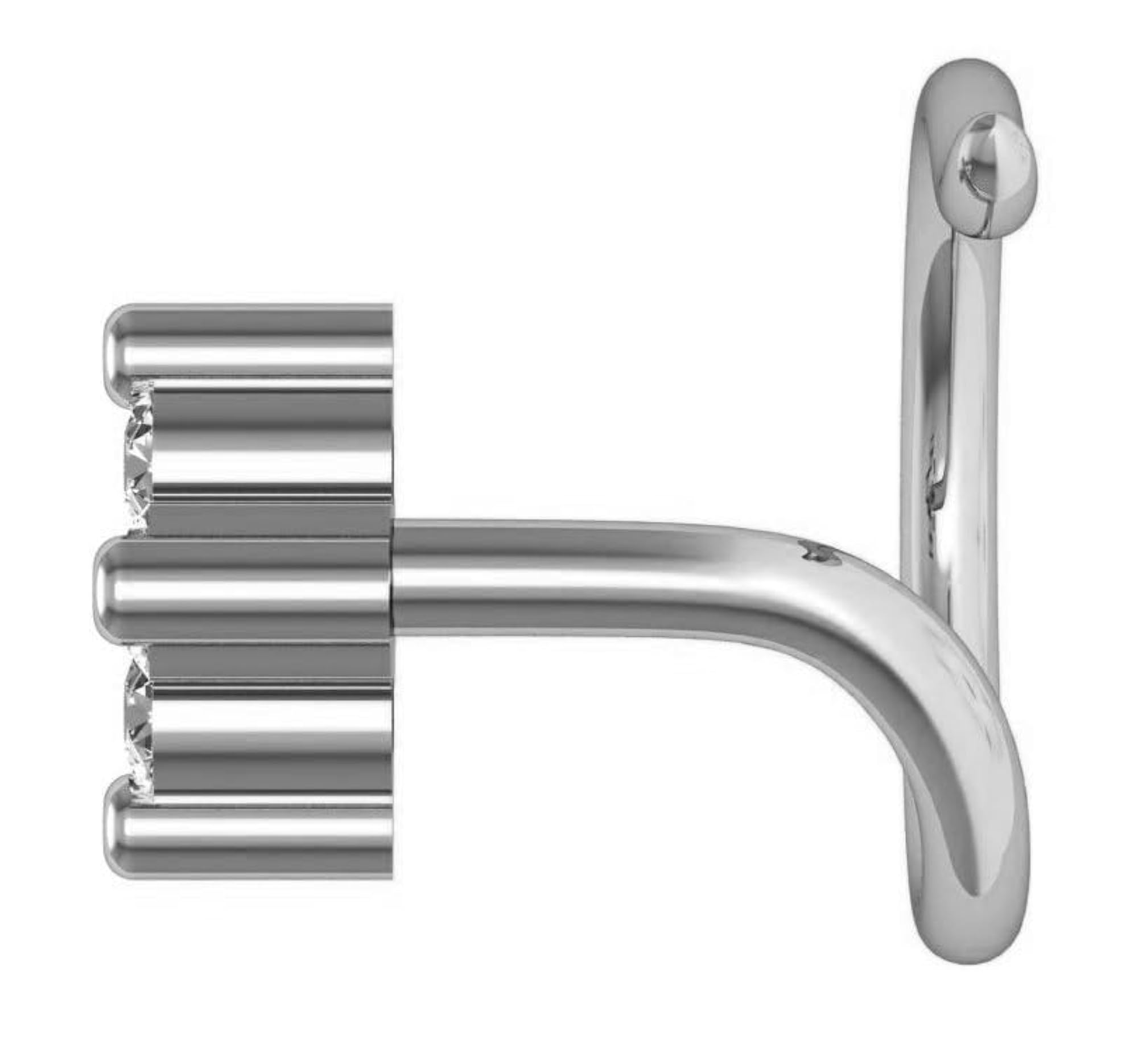 9K BIS Hallmarked White Gold Stud Nosering