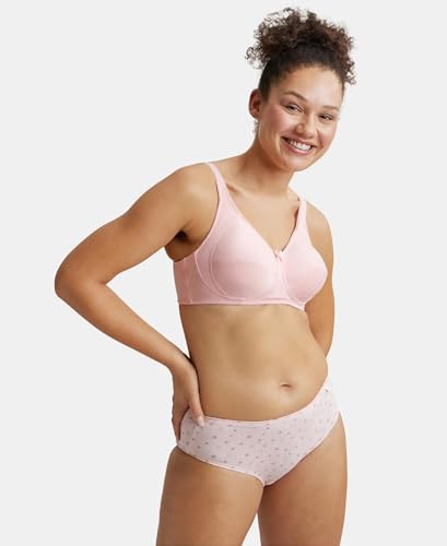 Image of Jockey ES13 Women Wirefree Non Padded Super Combed Cotton Elastane Stretch Full Coverage Plus Size Bra with Side Panel Support