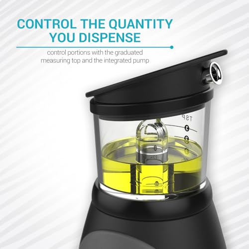 Olive Oil Dispenser Bottle with Pump - Oil Dispenser for Kitchen, Glass Oil and Vinegar Dispenser Set, Measured Cruet for Cooking - Ideal Oil Bottles for Kitchen Gadgets & Gifts, 2 Pack - Thumbnail 2