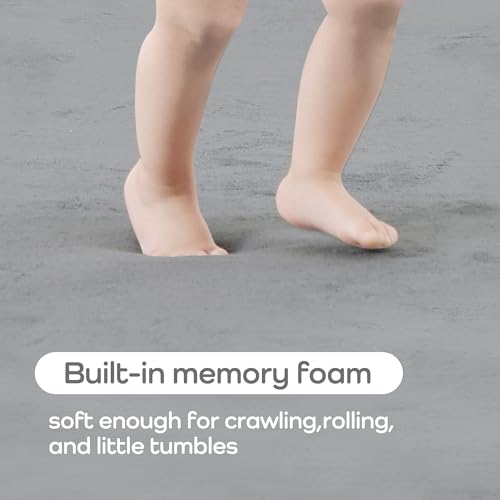 Image of 1.3 inch Thick Foam Baby Play Mat Extra Large 79x158, Basic Padded Plush Tummy Time Crawling Mat, Non-Slip Support Area Rug for Playroom Nursey Living Room (Light Grey)