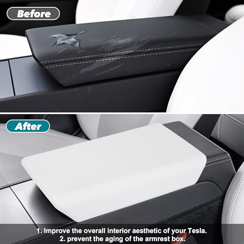 frani Center Console Cover 5Pcs Set for Tesla Model 3 2024-2026 Highland and Model Y Juniper 2025,Tesla Interior Center Console Cover Decor Accessories White by frani - Image 3