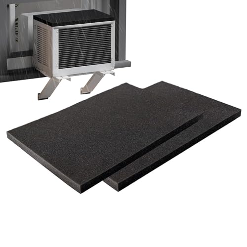 Outdoor-Klimaanlagenmatte, magnetische Schaumstoff-Lärmschutzwand, 61 x 43 x 1,9 cm, Vibrationsabsorber, leises Kühlkissen für Installationen in der Nähe von Schlafzimmer oder Terrasse, Schwarz