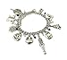 Nightmare Before Christmas 9 Themed Charms Silvertone Metal Charm Bracelet