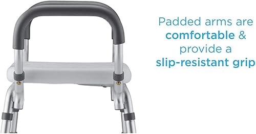Miniatura 3 de NOVA Medical Products Asiento de baño y ducha con brazos, color blanco,